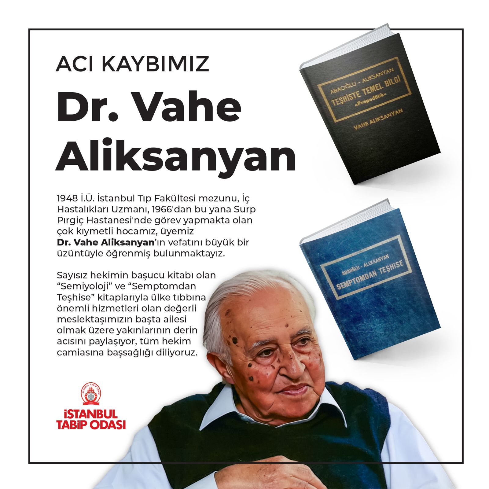 Acı Kaybımız: Dr. Vahe Aliksanyan Vefat Etmiştir