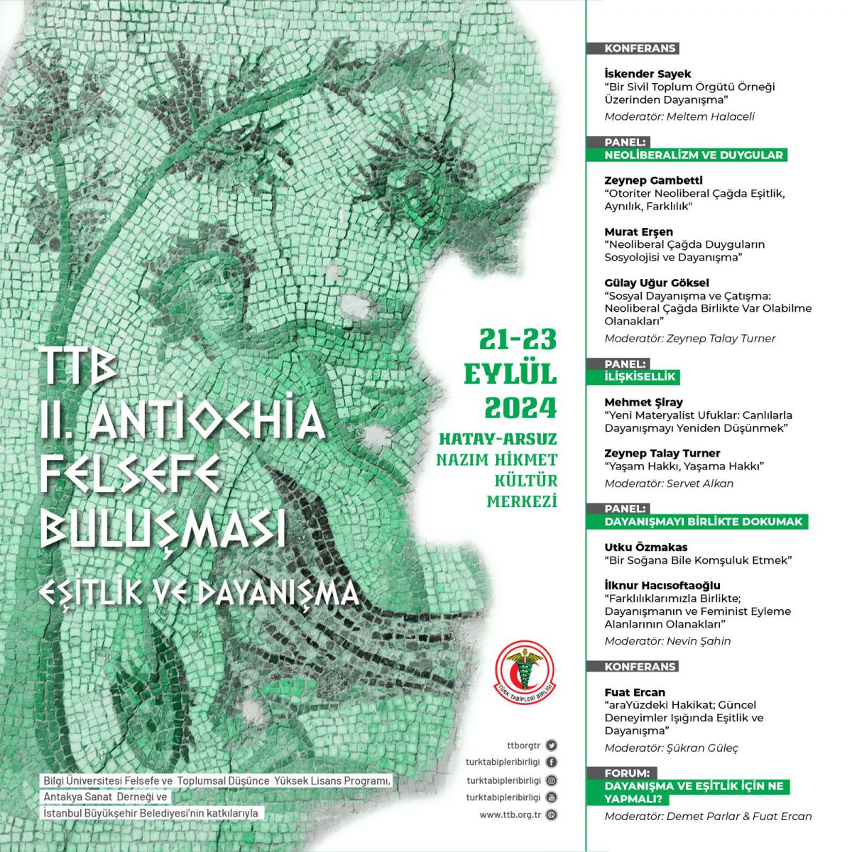 TTB II. Antiochia Felsefe Buluşması 21-23 Eylül 2024’te Hatay Arsuz’da: Eşitlik ve Dayanışma